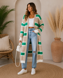 Festive Stripe Long Duster Cardigan | EXCLSUIVE KRUSH KANDY