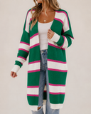 Festive Stripe Long Duster Cardigan | EXCLSUIVE KRUSH KANDY