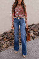 Bloom in Style: Floral Mesh Top-Long Sleeve Tops-Rae Collective, Women's Online Fashion Boutique Located in Phoenix, Arizona (Scottsdale Area)