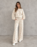 Petal Whispers Floral Pullover & Wide Leg Pants