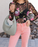Floral Fantasy Mesh Long Sleeve Top