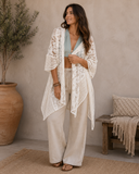 Floral Lace Textured Kimono