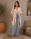 Frayed Cotton Bohemian Ombre Kimono