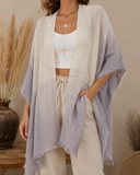 Frayed Cotton Bohemian Ombre Kimono