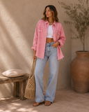 Frayed Denim Pocket Shirt Jacket