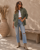 Frayed Denim Pocket Shirt Jacket