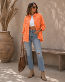 Frayed Denim Pocket Shirt Jacket