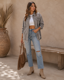 Frayed Denim Pocket Shirt Jacket