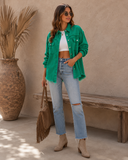 Frayed Denim Pocket Shirt Jacket