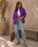 Frayed Denim Pocket Shirt Jacket