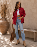 Frayed Denim Pocket Shirt Jacket