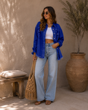 Frayed Denim Pocket Shirt Jacket