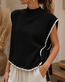 Frayed Edge Knit Sweater Vest