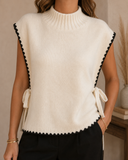 Frayed Edge Knit Sweater Vest
