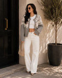 LE LIS Frosted Peaks Jacquard Cardigan