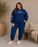 Navy Bow Joggers
