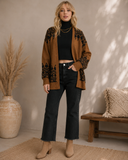 Geometric Open Front Cardigan