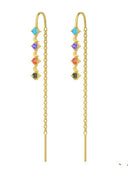 Sterling Silver Cubic Zirconia Tassel Minimalist Threader Earring-Earrings-Krush Kandy, Women's Online Fashion Boutique Located in Phoenix, Arizona (Scottsdale Area)