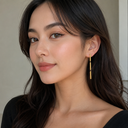 Golden Drip Bar Drop Earrings