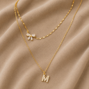 Golden Initial Glow Layered Necklace