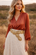 Western Oval Concho Vegan Leather Belt