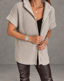Hadley Short Sleeve Zip Knit Sweater