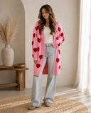 Heart Long Sleeve Pocket Cardigan