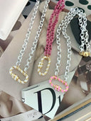 Candy Stripe Enamel Magnetic Necklace-Necklaces-Krush Kandy, Women's Online Fashion Boutique Located in Phoenix, Arizona (Scottsdale Area)