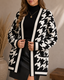Houndstooth Knit Cardigan
