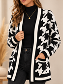 Houndstooth Knit Cardigan