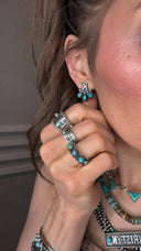 Initial Stone Plate Cluster Stud Earrings-Earrings-Krush Kandy, Women's Online Fashion Boutique Located in Phoenix, Arizona (Scottsdale Area)
