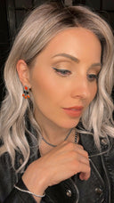 Monster Bash Black Onyx & Orange Opal Earrings-Krush Kandy, Women's Online Fashion Boutique Located in Phoenix, Arizona (Scottsdale Area)