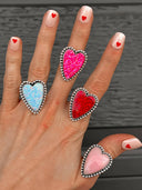 Long Heart Sterling Silver Ring MADE TO ORDER-Statement Rings-Rae Collective, Women's Online Fashion Boutique Located in Phoenix, Arizona (Scottsdale Area)