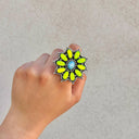 Golden Hills & Neon Yellow Opal Ring-Cluster Rings-Rae Collective, Women's Online Fashion Boutique Located in Phoenix, Arizona (Scottsdale Area)