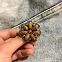Cute Stamped Stone Flower Ring | Krush Exclusive-Cluster Rings-Rae Collective, Women's Online Fashion Boutique Located in Phoenix, Arizona (Scottsdale Area)