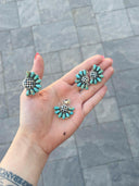 Turquoise & Checkered Pendant, Ring & Earrings-Jewelry Sets-Rae Collective, Women's Online Fashion Boutique Located in Phoenix, Arizona (Scottsdale Area)