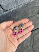 Sweet Spot Checkered Stone Earrings-Drop Earrings-Rae Collective, Women's Online Fashion Boutique Located in Phoenix, Arizona (Scottsdale Area)