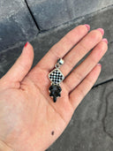 Simple Checkered & Stone Pendant-Pendant Necklaces-Rae Collective, Women's Online Fashion Boutique Located in Phoenix, Arizona (Scottsdale Area)