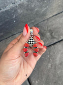 Off To the Races Checkered Horseshoe Pendant-Pendant Necklaces-Rae Collective, Women's Online Fashion Boutique Located in Phoenix, Arizona (Scottsdale Area)
