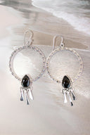 Sunny Stamped Stone Fringe Earrings PREORDER-Drop Earrings-Krush Kandy, Women's Online Fashion Boutique Located in Phoenix, Arizona (Scottsdale Area)