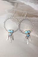 Sunny Stamped Stone Fringe Earrings PREORDER-Drop Earrings-Rae Collective, Women's Online Fashion Boutique Located in Phoenix, Arizona (Scottsdale Area)
