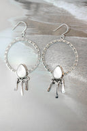 Sunny Stamped Stone Fringe Earrings PREORDER-Drop Earrings-Krush Kandy, Women's Online Fashion Boutique Located in Phoenix, Arizona (Scottsdale Area)