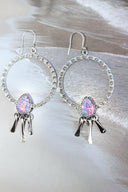 Sunny Stamped Stone Fringe Earrings PREORDER-Drop Earrings-Rae Collective, Women's Online Fashion Boutique Located in Phoenix, Arizona (Scottsdale Area)