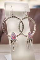 Sunny Stamped Stone Fringe Earrings PREORDER-Drop Earrings-Rae Collective, Women's Online Fashion Boutique Located in Phoenix, Arizona (Scottsdale Area)