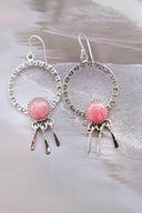 Sunny Stamped Stone Fringe Earrings PREORDER-Drop Earrings-Rae Collective, Women's Online Fashion Boutique Located in Phoenix, Arizona (Scottsdale Area)