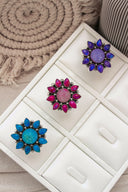 SUNSHINE Rainbow Moonstone Dyed Sterling Silver Rings | PREORDER NOW OPEN-Cluster Rings-Rae Collective, Women's Online Fashion Boutique Located in Phoenix, Arizona (Scottsdale Area)