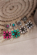 Stone Concho Blossom Earrings-Drop Earrings-Rae Collective, Women's Online Fashion Boutique Located in Phoenix, Arizona (Scottsdale Area)