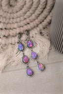 Sterling Silver Burst Stone Drop Earrings-Drop Earrings-Krush Kandy, Women's Online Fashion Boutique Located in Phoenix, Arizona (Scottsdale Area)