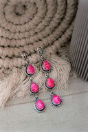 Sterling Silver Burst Stone Drop Earrings-Drop Earrings-Rae Collective, Women's Online Fashion Boutique Located in Phoenix, Arizona (Scottsdale Area)