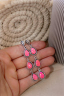 Sterling Silver Burst Stone Drop Earrings-Drop Earrings-Rae Collective, Women's Online Fashion Boutique Located in Phoenix, Arizona (Scottsdale Area)